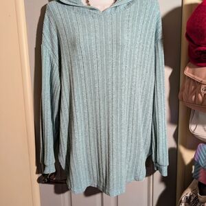 Women's Light Blue Hooded Sweater